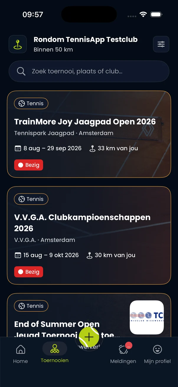 Tournaments near your club